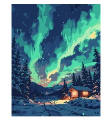 Картина по номерам SANTI Северное сияние 40х50 см LED подсветка купить в интернет магазине подарков ПраздникШоп