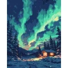 Картина за номерами SANTI "Північне сяйво", 40*50см, LED підсвітка