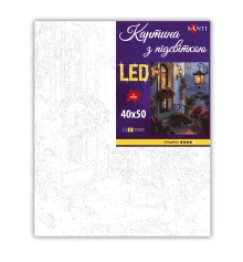 Картина по номерам SANTI Цветы на балконе 40х50 см LED подсветка купить в интернет магазине подарков ПраздникШоп