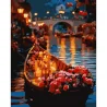Картина за номерами SANTI "Троянди у човні", 40*50см, LED підсвітка