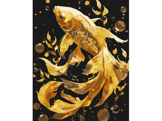 Картина по номерам SANTI Золотая рыбка 40х50 см поталь купить в интернет магазине подарков ПраздникШоп