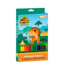 Карандаши цветные Yes Jurassic World JUMBO 12 цветов купить в интернет магазине подарков ПраздникШоп