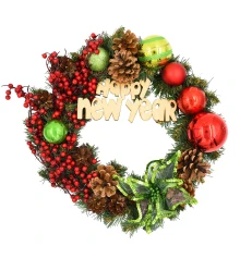 Венок Yes! Fun с декором "Счастливое Рождество" d-35 см купить в интернет магазине подарков ПраздникШоп