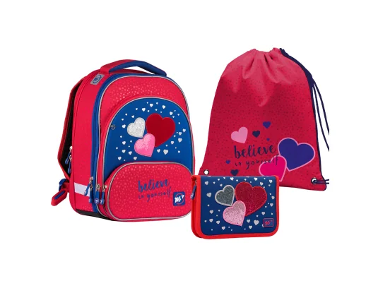 Школьный набор Yes  S-30 Juno Ultra_Collection "Heart beat" 3 предм. купить в интернет магазине подарков ПраздникШоп