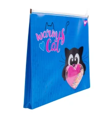 Папка-конверт YES на молнии A4 Meow с бабл купить в интернет магазине подарков ПраздникШоп