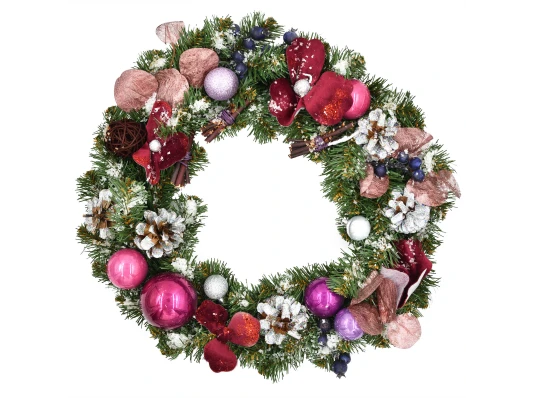 Венок Yes! Fun "Камелия" d-35см украшенный купить в интернет магазине подарков ПраздникШоп