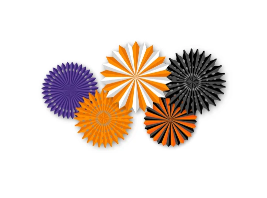 Набор бум. вееров Yes! Fun Хэллоуин 5 шт (35 см-3шт 40 см-2шт) купить в интернет магазине подарков ПраздникШоп