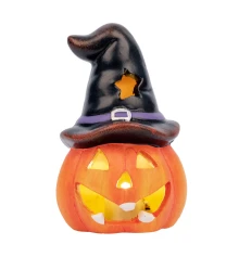 Статуэтка Yes! Fun Хэллоуин Pumpkin in hat 10 см LED купить в интернет магазине подарков ПраздникШоп