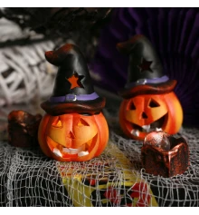 Статуэтка Yes! Fun Хэллоуин Pumpkin in hat 10 см LED купить в интернет магазине подарков ПраздникШоп