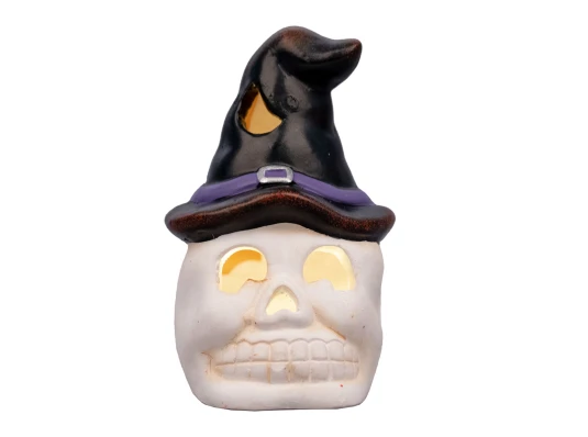 Статуэтка Yes! Fun Хэллоуин Skull in hat 10 см LED купить в интернет магазине подарков ПраздникШоп