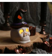 Статуэтка Yes! Fun Хэллоуин Skull in hat 10 см LED купить в интернет магазине подарков ПраздникШоп