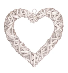 Сердце Yes! Fun ротанговое серебряное 20 см купить в интернет магазине подарков ПраздникШоп