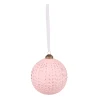 Новогодний шар Novogod‘ko, стекло, 10 см, светло-розовый, матовый, орнамент
