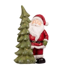 Новогодняя декоративная фигура Novogod‘ko "Дед Мороз у елки" купить в интернет магазине подарков ПраздникШоп