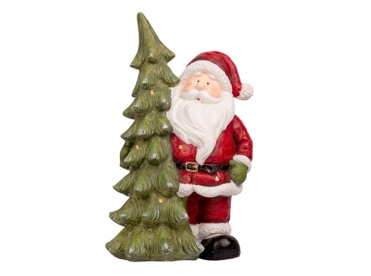 Новогодняя декоративная фигура Novogod‘ko "Дед Мороз у елки" купить в интернет магазине подарков ПраздникШоп
