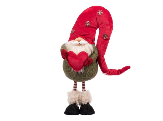 Новогодняя мягкая игрушка Novogod‘ko Гном с сердцем 42см купить в интернет магазине подарков ПраздникШоп
