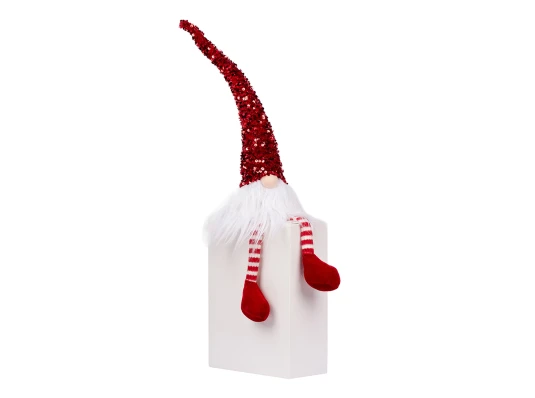 Новогодняя мягкая игрушка Novogod‘ko Гном красная пайетка 56 см LED тело купить в интернет магазине подарков ПраздникШоп