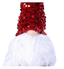 Новогодняя мягкая игрушка Novogod‘ko Гном красная пайетка 56 см LED тело купить в интернет магазине подарков ПраздникШоп