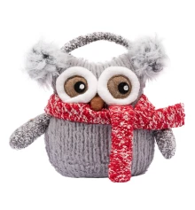 Новогодняя мягкая игрушка Novogod‘ko Сова в наушниках 19 см купить в интернет магазине подарков ПраздникШоп