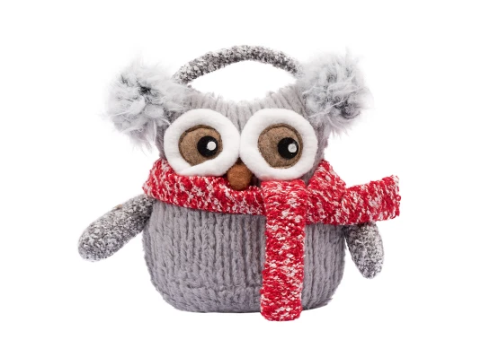 Новогодняя мягкая игрушка Novogod‘ko Сова в наушниках 19 см купить в интернет магазине подарков ПраздникШоп