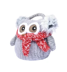 Новогодняя мягкая игрушка Novogod‘ko Сова в наушниках 19 см купить в интернет магазине подарков ПраздникШоп