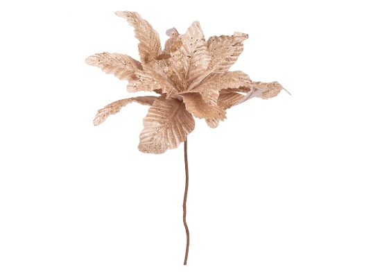 Цветок декоративный Novogod‘ko Пуансеттия шампань 40 см купить в интернет магазине подарков ПраздникШоп