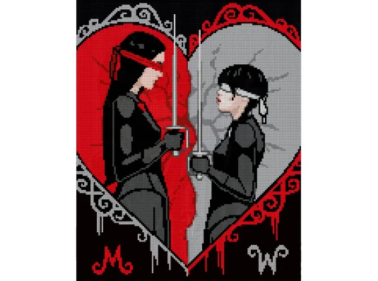 Алмазная мозаика SANTI Уэнсдэй Дуэль вслепую 40х50 см на подрамнике купить в интернет магазине подарков ПраздникШоп