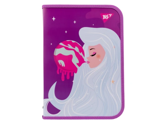 Папка факультативная YES A4 пласт. на молнии "Space Girl" с карманом купить в интернет магазине подарков ПраздникШоп