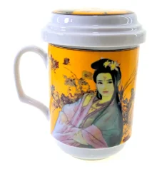 Чашка заварочная с ситом (330мл) (BFC161-6) «Девушка» (h-13 см купить в интернет магазине подарков ПраздникШоп