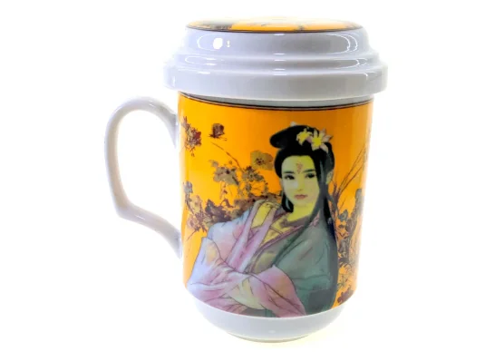 Чашка заварочная с ситом (330мл) (BFC161-6) «Девушка» (h-13 см купить в интернет магазине подарков ПраздникШоп