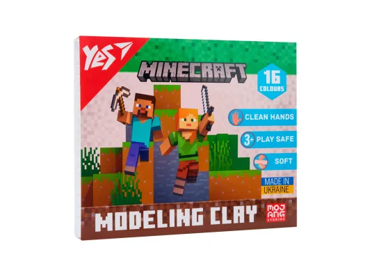 Пластилин Yes Minecraft 16 цветов 320 г купить в интернет магазине подарков ПраздникШоп