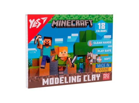 Пластилин Yes Minecraft 18 цветов 360 г купить в интернет магазине подарков ПраздникШоп