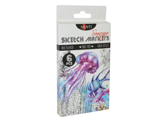 Набор маркеров "SANTI sketch" "Seascape" купить в интернет магазине подарков ПраздникШоп