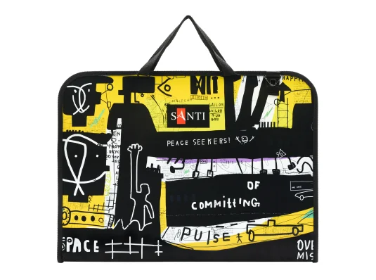 Папка-портфель SANTI А3 для эскизов с тканевыми ручками Graffiti пластик купить в интернет магазине подарков ПраздникШоп