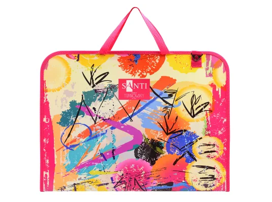 Папка-портфель SANTI А3 для эскизов з тканевыми ручками Brush пластик купить в интернет магазине подарков ПраздникШоп