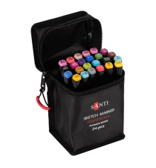 Набор маркеров SANTI спиртовые в сумке 24 шт купить в интернет магазине подарков ПраздникШоп