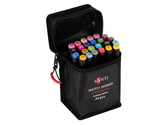 Набор маркеров SANTI спиртовые в сумке 24 шт купить в интернет магазине подарков ПраздникШоп