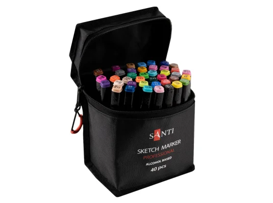Набор маркеров SANTI спиртовые в сумке 40 шт купить в интернет магазине подарков ПраздникШоп