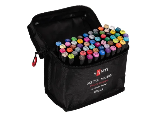 Набор маркеров SANTI спиртовые в сумке 60 шт купить в интернет магазине подарков ПраздникШоп