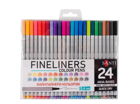 Набор файнлайнеров SANTI 24 цвета купить в интернет магазине подарков ПраздникШоп