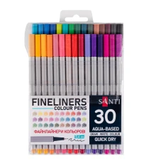 Набор файнлайнеров SANTI 30 цветов купить в интернет магазине подарков ПраздникШоп