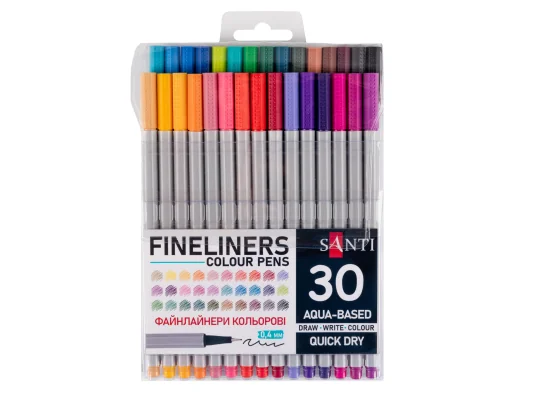 Набор файнлайнеров SANTI 30 цветов купить в интернет магазине подарков ПраздникШоп