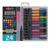 Набор маркеров акварельных SANTI Brush Pen 24 цвета двусторонние