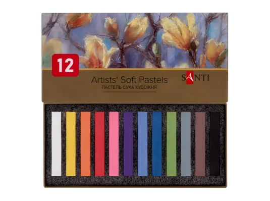 Пастель сухая художественная Santi 12 цветов купить в интернет магазине подарков ПраздникШоп