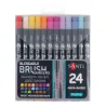 Набор маркеров акварельных SANTI Brush Marker 24 шт/уп двусторонние