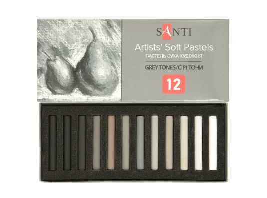Пастель сухая худож Santi Grey Tones 12 цв. купить в интернет магазине подарков ПраздникШоп