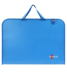 Папка-портфель SANTI А3 для эскизов с тканевыми ручками синяя пластик купить в интернет магазине подарков ПраздникШоп