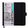Скетчбук SANTI для графики 18х18см 80 л. твердая обложка PU 110г/м2 черный