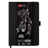 Скетчбук SANTI для графики с черной бумагой 16x23см 56 л. твердая обложка PU 145г/м2