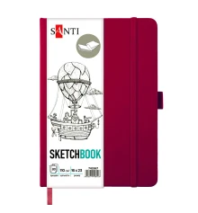 Скетчбук SANTI для графики 16х23см 80 л. твердая обложка PU 110г/м2сливовий купить в интернет магазине подарков ПраздникШоп